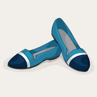 Blue ballet flats vector