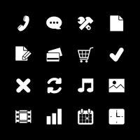 Online shopping icons set, contrast white vector