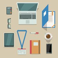 Office workplace with mobile devices and documents vector