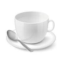 Realistic empty white cup vector