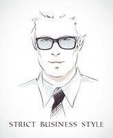Retrato de hombre de negocios de moda vector