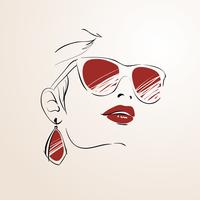 Sensual woman face with glasses vector