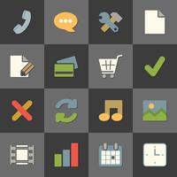 Online shopping website iconset, color flat vector