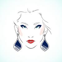 Elegant young model face vector