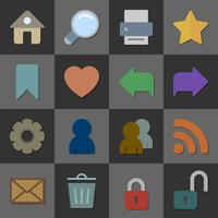 Collection of internet icons, color flat design vector