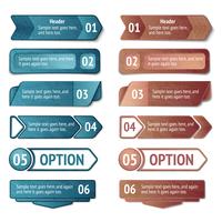 Retro cardboard infographics options vector