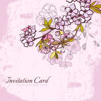 Blossom cherry or sakura invitation postcard vector