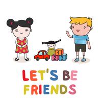 kids friendship vector