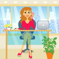 woman in office vector