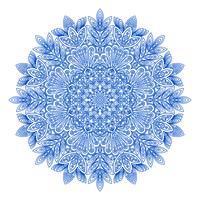 Ornamental round snowflake pattern vector