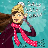 Winter shopping sale vector