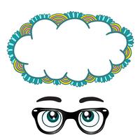 Glasses with eyes dreaming concept vector