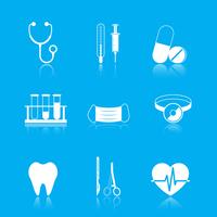 Conjunto de iconos de herramientas de salud vector