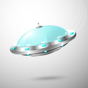 Flying ufo emblem vector