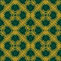 Seamless yellow and green pattern in arabic or muslim style vector