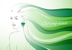 Wind of spring background vector