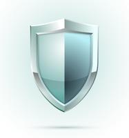 Blank shield security icon vector