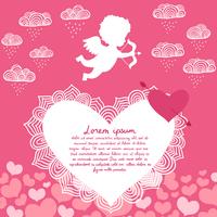 Valentines day angel with bow flyer vector