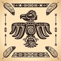 Tribal american eagle sign vector