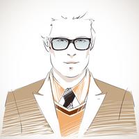 Handsome young businessman portrait vector