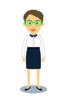 Hipster geek business woman character vector