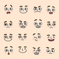 Facial Mood Expression Icons Set