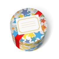 Party present box with stars and red ribbon vector