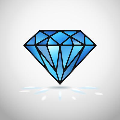 Bling-bling. Diamonds. Detailed Illustration. Stock Vector - Illustration  of diamond, emblem: 12262487