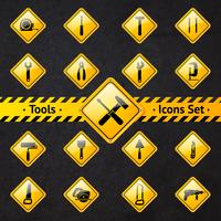 Toolbox attention yellow and black signs vector