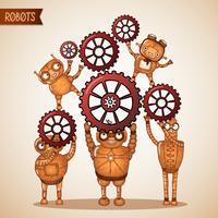 Teamwork concept with cogs and gears vector