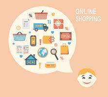 Online shopping innovation idea vector