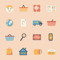Internet shopping icons set vector