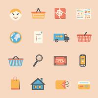 Conjunto de iconos de compras de internet vector