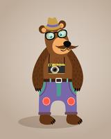 Hipster friki animal osito de peluche vector