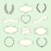 Wedding elements set vector