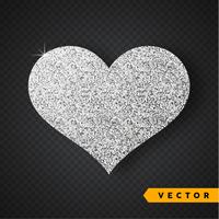 Silver Sparkles Heart vector