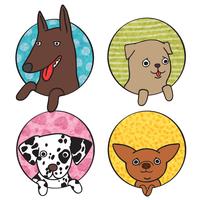 Cute dogs icon set vector