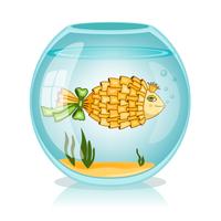 Goldfish in the bowl vector