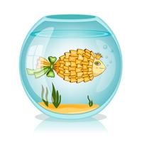 Goldfish in the bowl vector