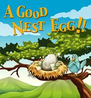 Phrase on poster for good nest egg vector
