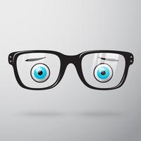 Worried glasses with eyes vector