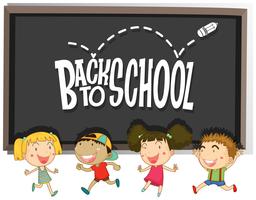 Back to school theme with children vector