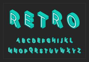 Retro Alphabet Set and Retro Sign Illustration
