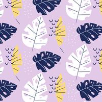 Colorful Monstera Leaves Pattern vector
