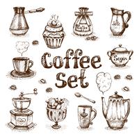 Coffee set vector