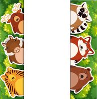 Plantilla de banner con animales lindos vector