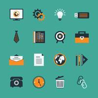 Business office stationery icons set vector