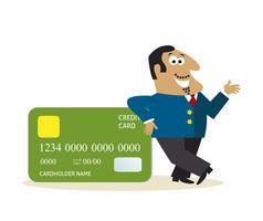 Hombre de negocios con tarjeta de crédito vector