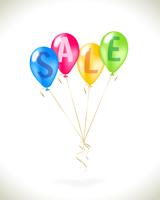 Flying balloons with sale promotion vector