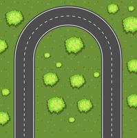 Aerial view of u-turn road vector